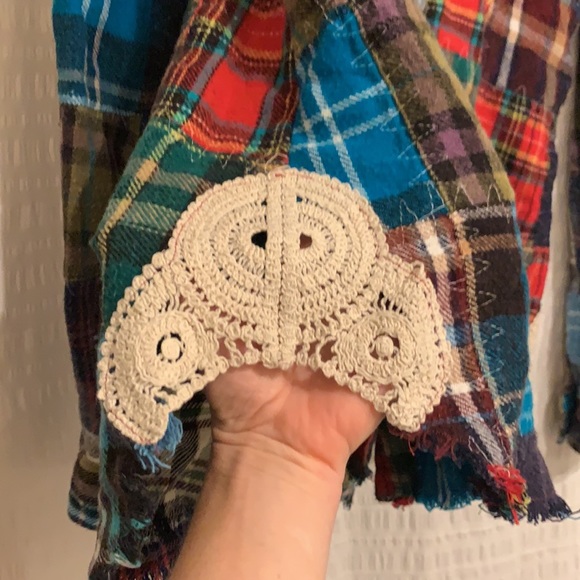Free people patchwork flannel Small EUC - Picture 4 of 6